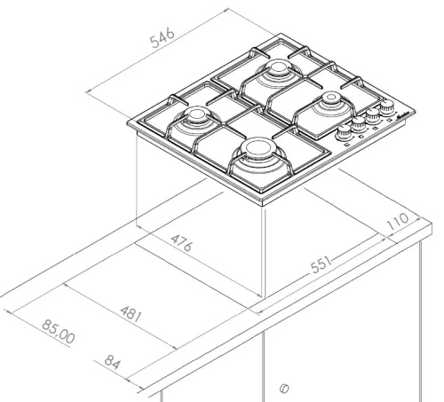 Газовая варочная поверхность MONSHER MHG 61 X детальная картинка фото 4