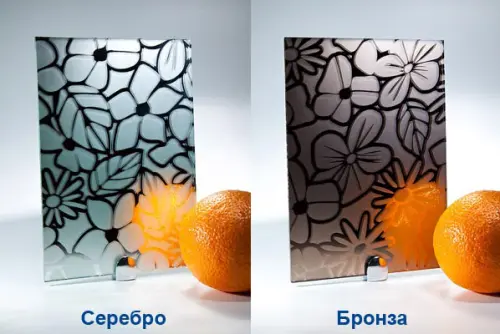 Зеркало матированные узоры "Цветы" детальная картинка фото 3