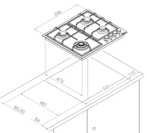Газовая варочная поверхность MONSHER MHG 62 X детальная картинка фото 4