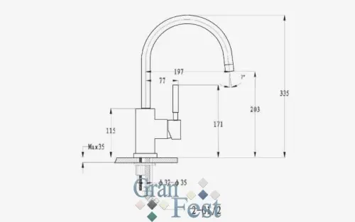 Смеситель 3023 GranFest детальная картинка фото 3