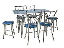 Комплект мебели для общепита: стол, 4 стула, 2 табурета фото анонс товара