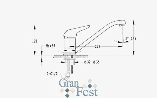 Смеситель 2124 GranFest детальная картинка фото 3