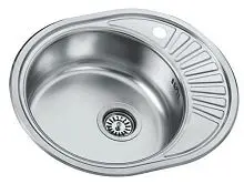 МОЙКА ВРЕЗНАЯ 570*450*0,8-180,3.5" ОВАЛ МАТОВАЯ+СИФОН К фото анонс товара