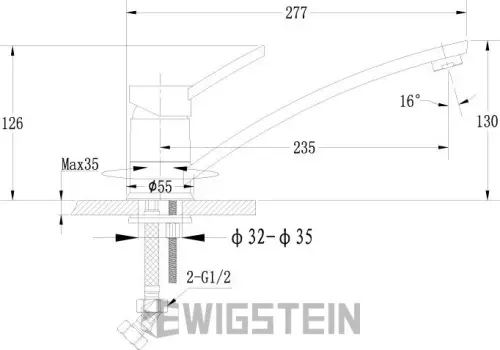 Смеситель 1724004 Ewigstein детальная картинка фото 8