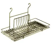Сушилка для посуды на рейлинг с поддоном Lotti (бронза) фото анонс товара