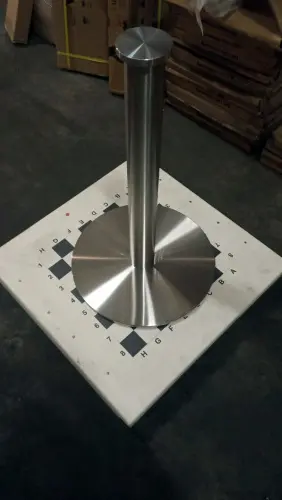 Подстолье из нержавеющей стали 1266EM для стеклянных столешниц фото 2