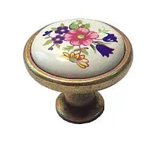 Ручка керамика-бронза C563F (цветы) фото анонс товара