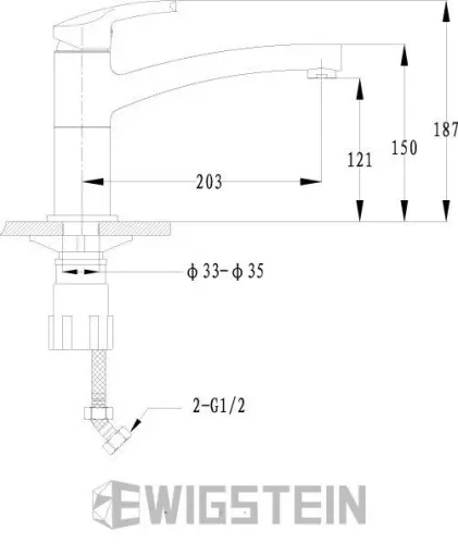 Смеситель 2523500 Ewigstein детальная картинка фото 2