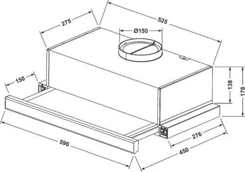 Встраиваемая вытяжка Monsher TELE II 60 X детальная картинка фото 4