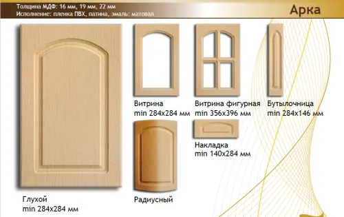 Фасад МДФ "Арка" покрытие Эмаль детальная картинка