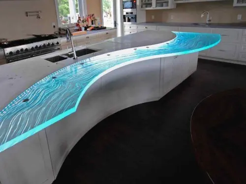 Столешницы из Стекла с подсветкой фото фото 4