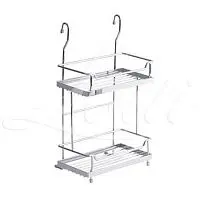 Полка 250мм многоцелевая 2-уровневая на рейлинг Lotti (хром) фото анонс товара