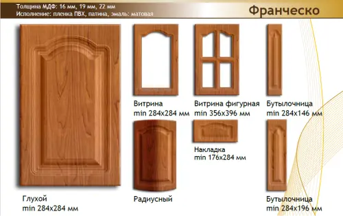 Фасад МДФ "Франческо" покрытие Эмаль детальная картинка