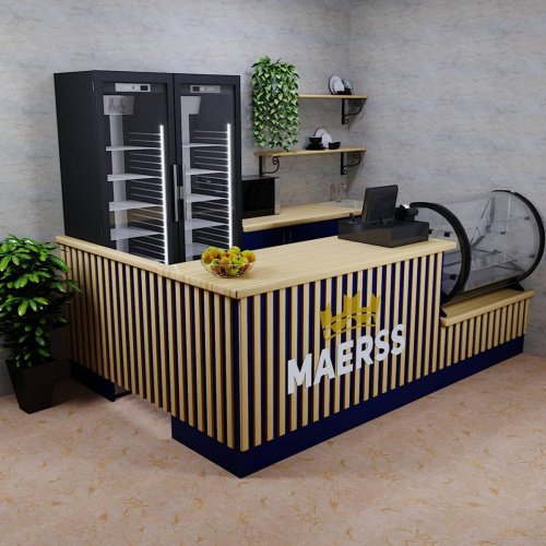 Пристенный кофейный островок Wood strips Пристенный кофейный островок Wood strips детальная картинка