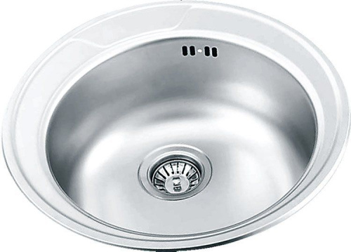 МОЙКА ВРЕЗНАЯ D510*0,6-180,3.5" МАТОВАЯ+СИФОН К детальная картинка