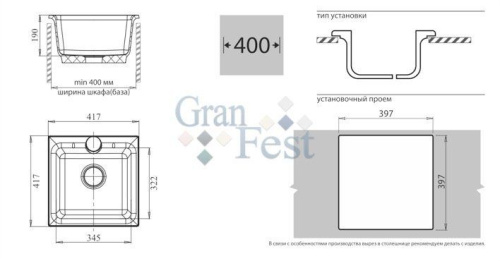 Мойка PRACTIK GF-P420 GranFest детальная картинка фото 14