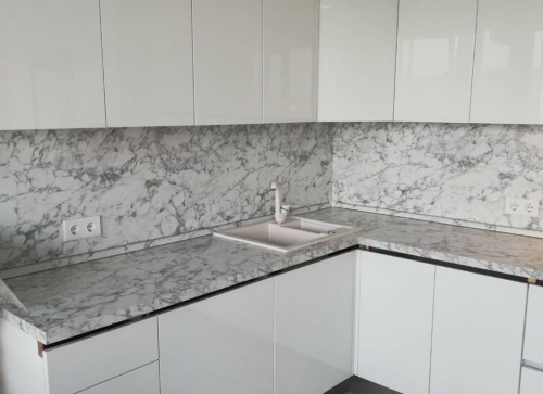R63009 Мрамор каррара Столешница Duropal матовая фото 12