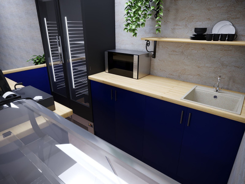 Пристенный кофейный островок Wood strips фото 3 Пристенный кофейный островок Wood strips детальная картинка фото 3